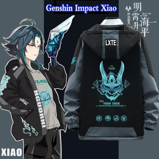 Jaket Hoodie Genshin Impact Xiao Vigilant Yaksha