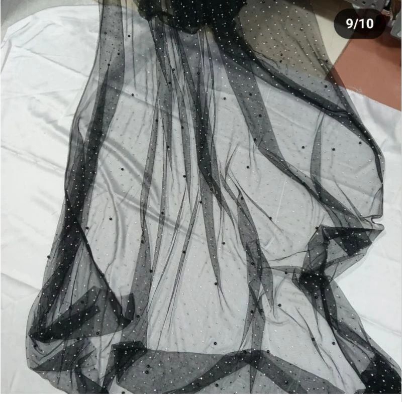 KAIN/BAHAN TILE MUTIARA BERTABURAN SWAROVSKI