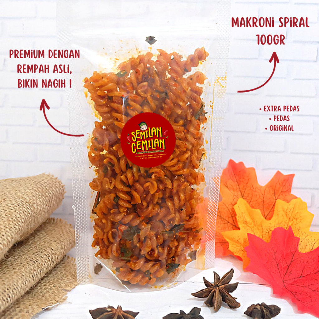 

MAKRONI SPIRAL REMPAH DAUN JERUK 100gr | semilan cemilan