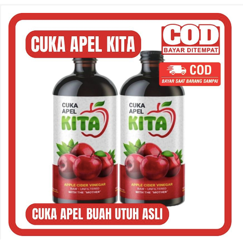 

CUKA APEL KITA Malang Organic 300ml Apple Cider Vinegar Original 100% APEL UTUH