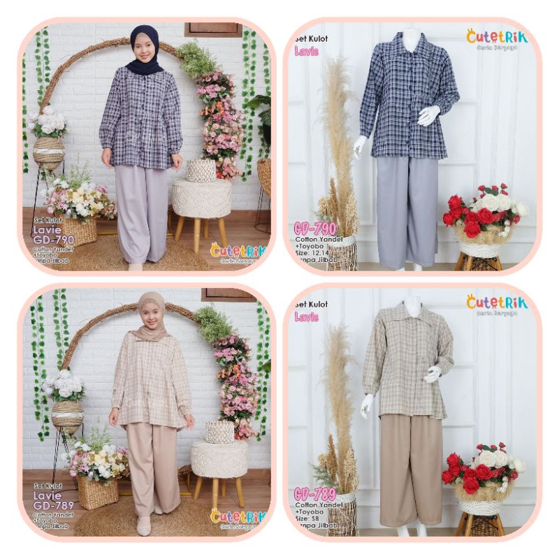 *READY MURAH (8-15th/remaja) Setelan tunik kulot anak katun setelan tunik kulot anak motif square ko