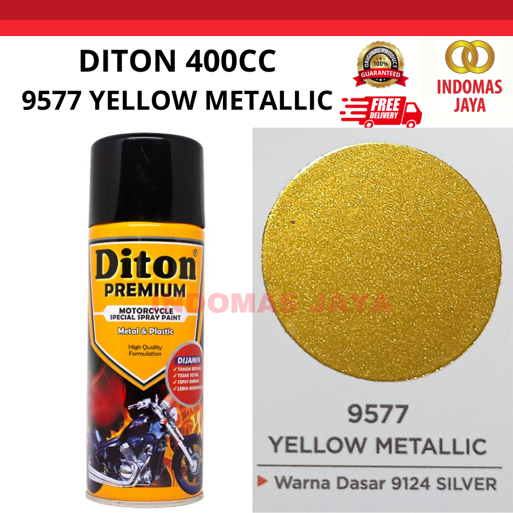 Cat Pilox Diton Premium Yellow Metallic 9577 400cc kuning metalik
