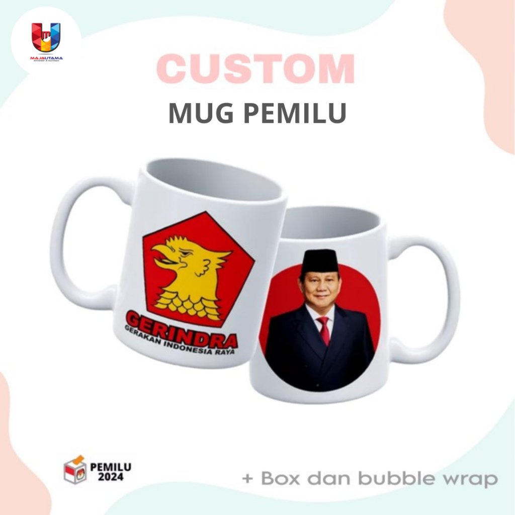 Souvenir Mug Pemilu Custom - Mug Partai - Mug Caleg