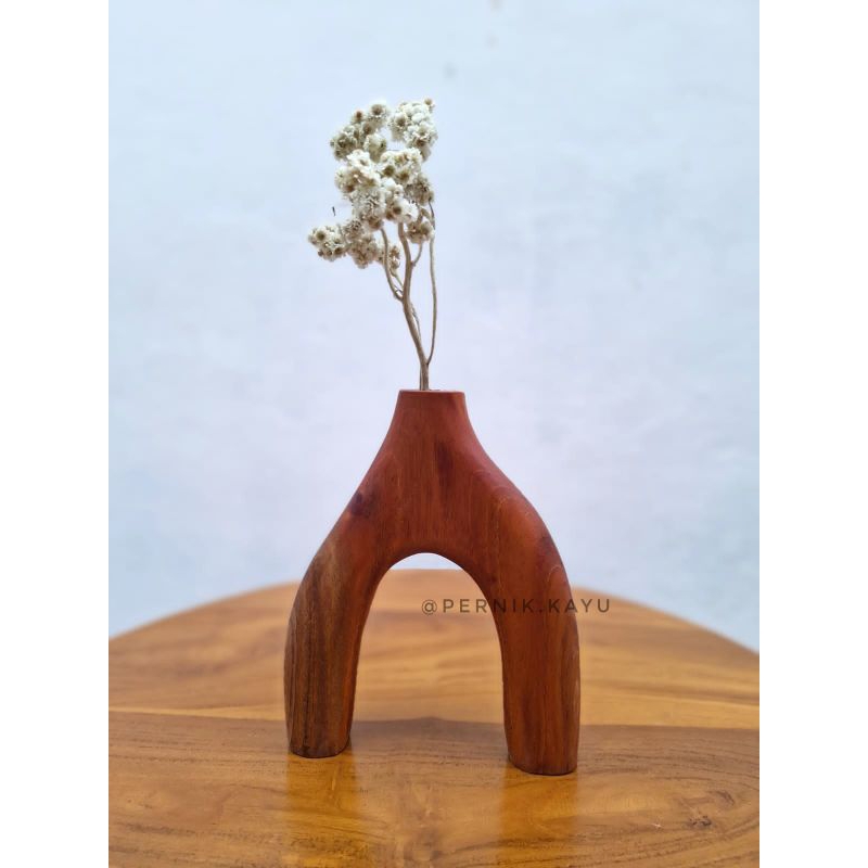 VAS BUNGA KAYU AESTHETIC-POT BUNGA-WADAH BUNGA-TEMPAT BUNGA-BUNGA KERING-HIASAN RUMAH-INTERIOR DESIG