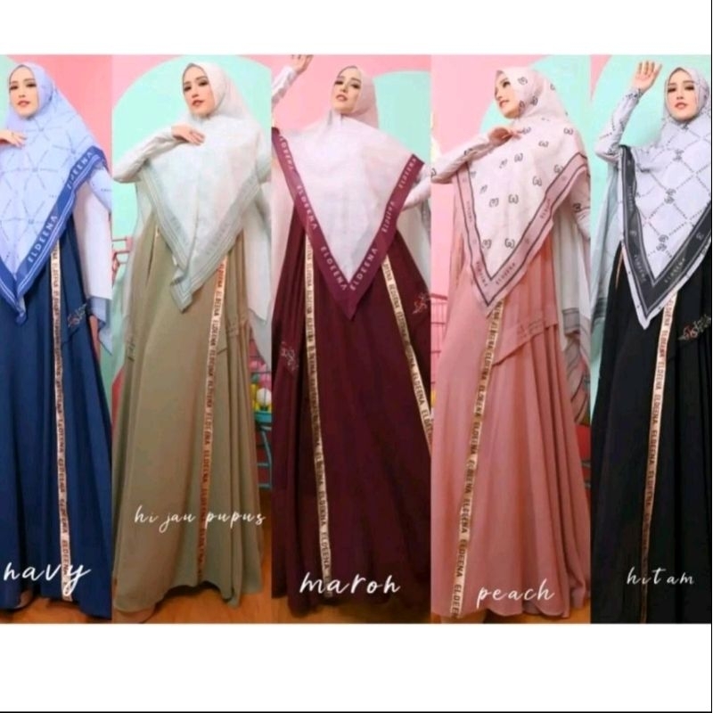 GAMIS SYARI AURORA ELDEENA SET KHIMAR Polka Dot