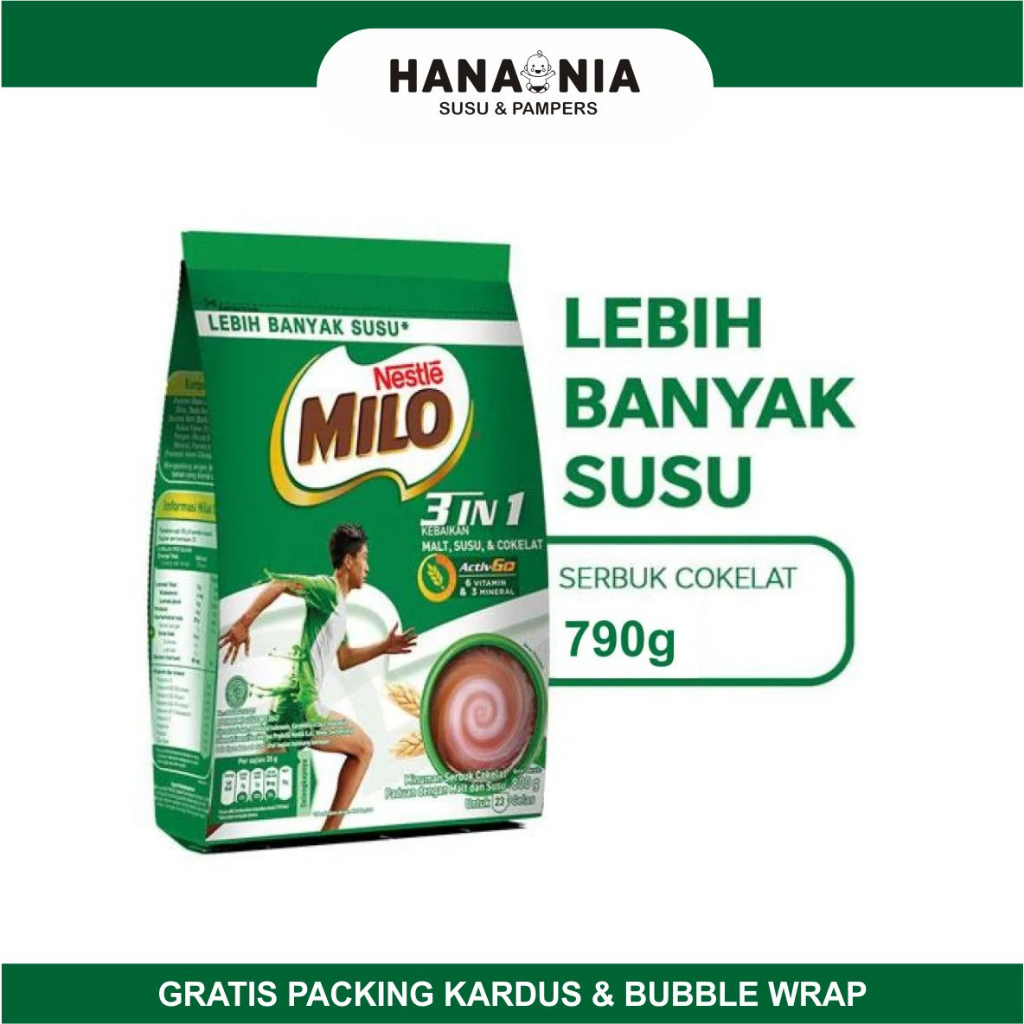 

Milo 3in1 ACTIV-GO Susu Coklat Pouch 790gr