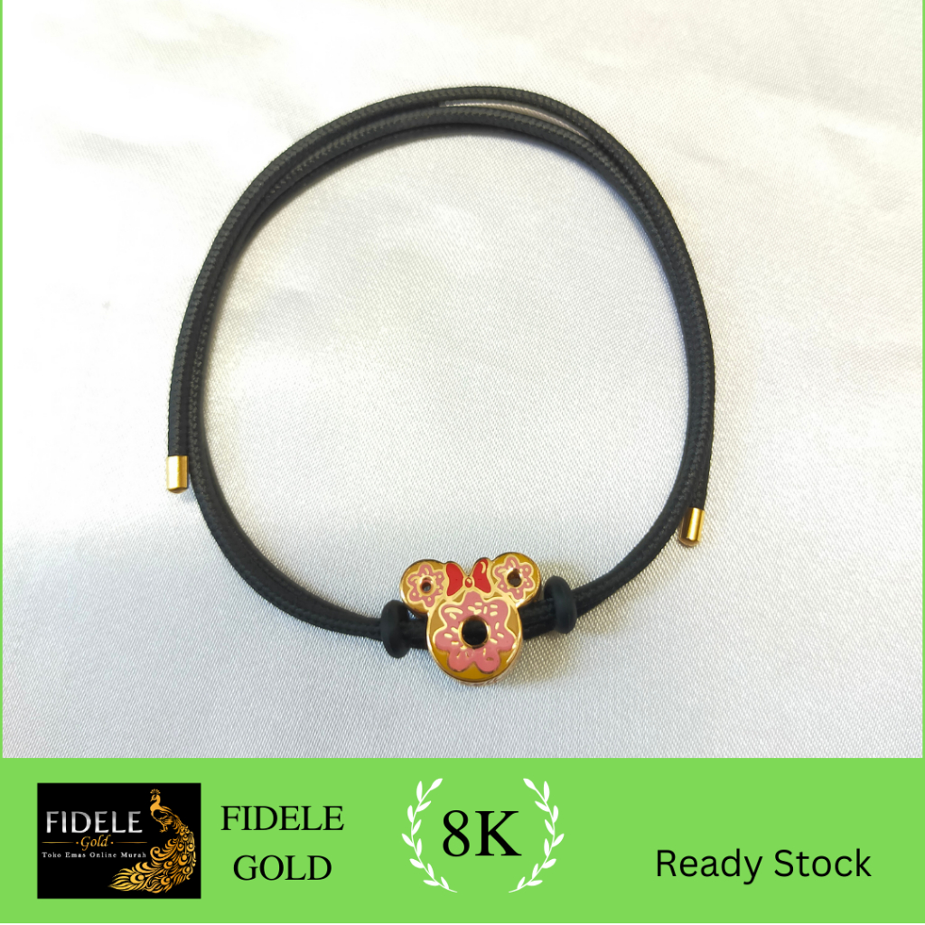 Gelang tali kalung emas mickey waterproof 37%