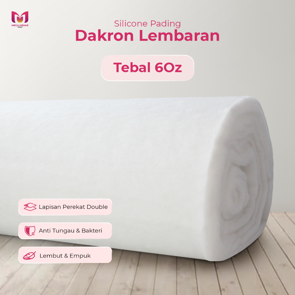 Silikon Padding Lembaran 6oz lebar 210cm / silicone dacron lembaran / dacron isi bedcover isi karpet