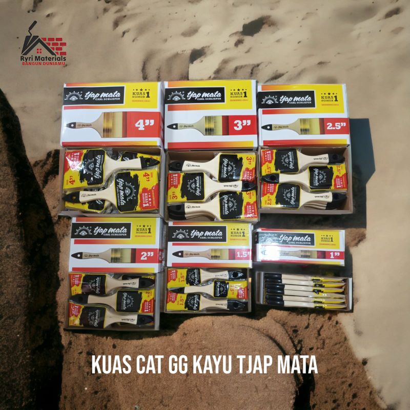 Kuas cat 2.5" inch Tjap Mata / Kuas cat 2.5" inch / Kuas cat gagang kayu