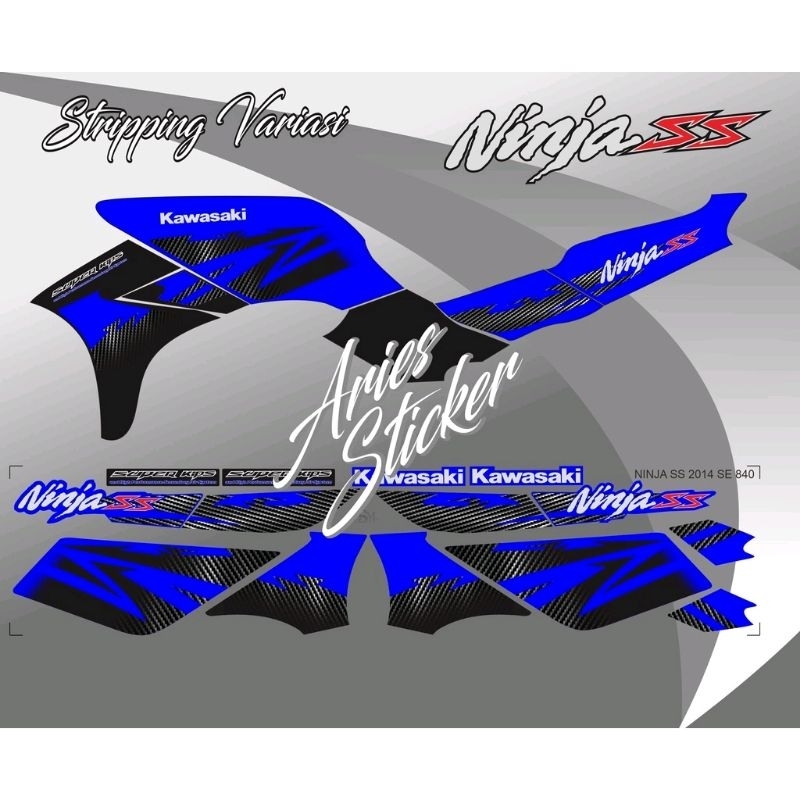 STRIPING STIKER NINJA SS 2014 SE BIRU