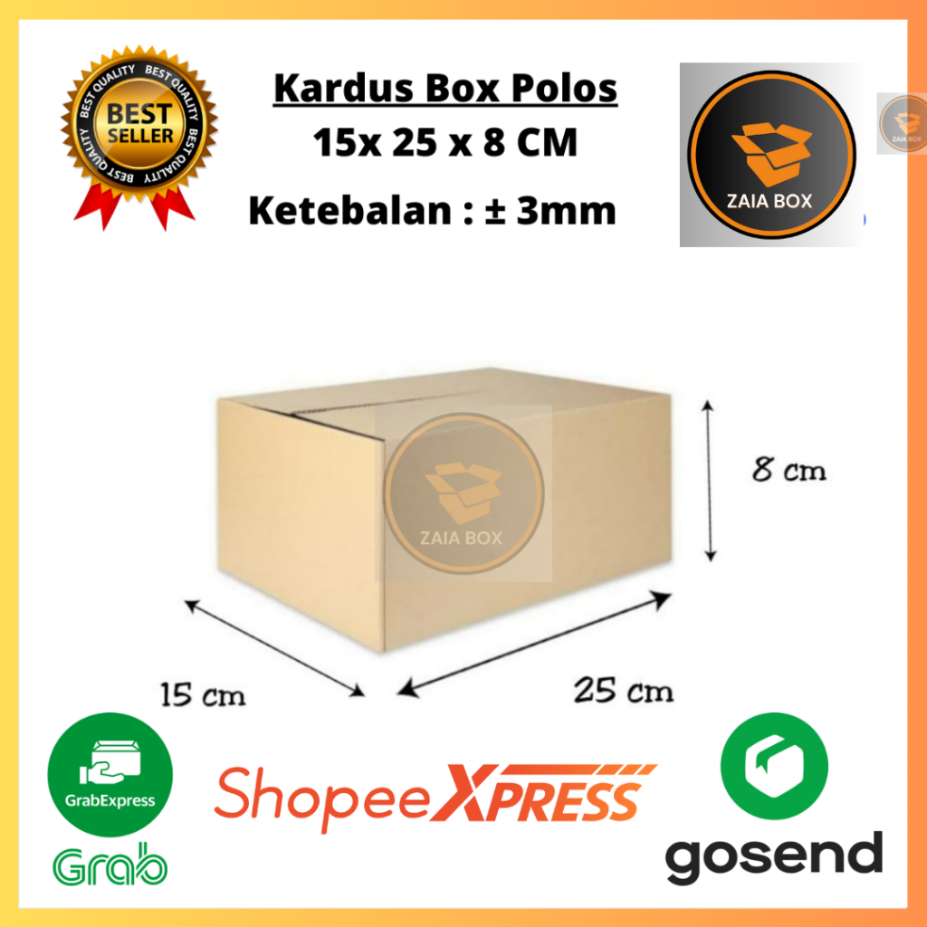 

Kardus Karton Box 25 x 15 x 8 cm Kotak Dus Packing Polos