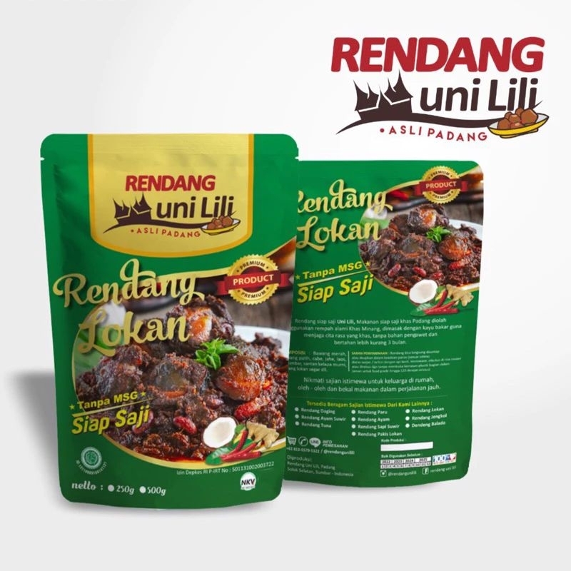 

RENDANG LOKAN 250 gr UNI LILI ASLI PADANG KHAS MINANG