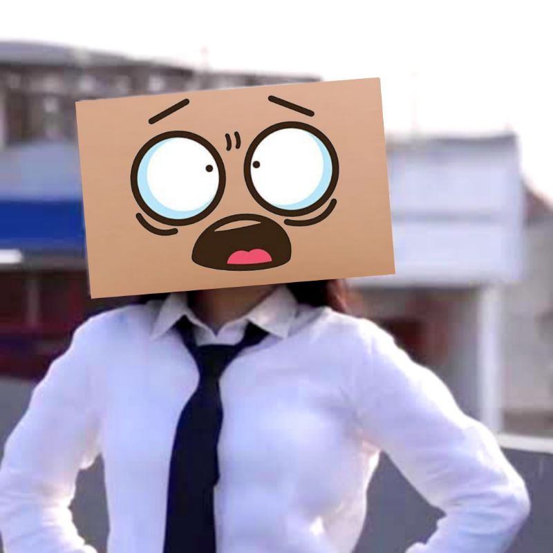 

stiker kepala kardus cute