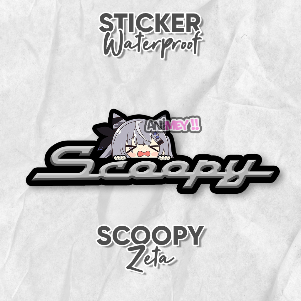 Stiker Vestia Zeta Logo Scoopy / Stiker Anime Waterproof