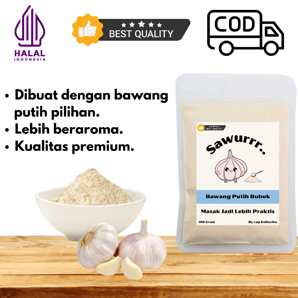 

Bubuk Bawang Putih / Garlic Powder (100 gram) bawang putih bubuk by cap kelinciku
