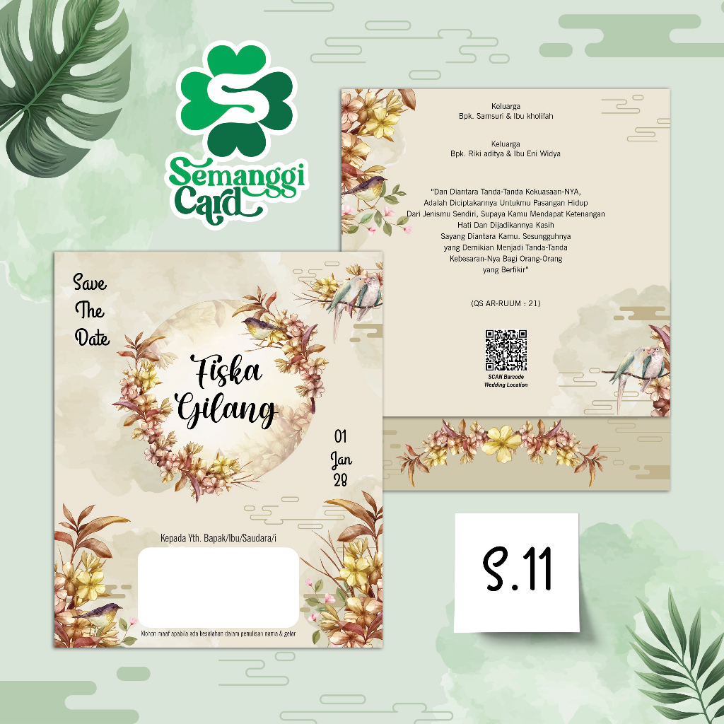 

Undangan pernikahan S.11