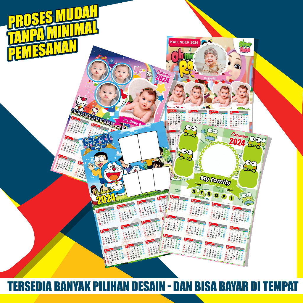 

KALENDER PAKE FOTO TEMA KARAKTER CUSTOM 2024 TANPA MINIMAL PEMESANAN