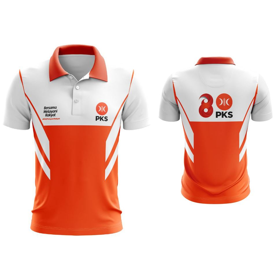 Kaos Baju Polo PARTAI PKS Fullprint Custom Keren Logo Baru