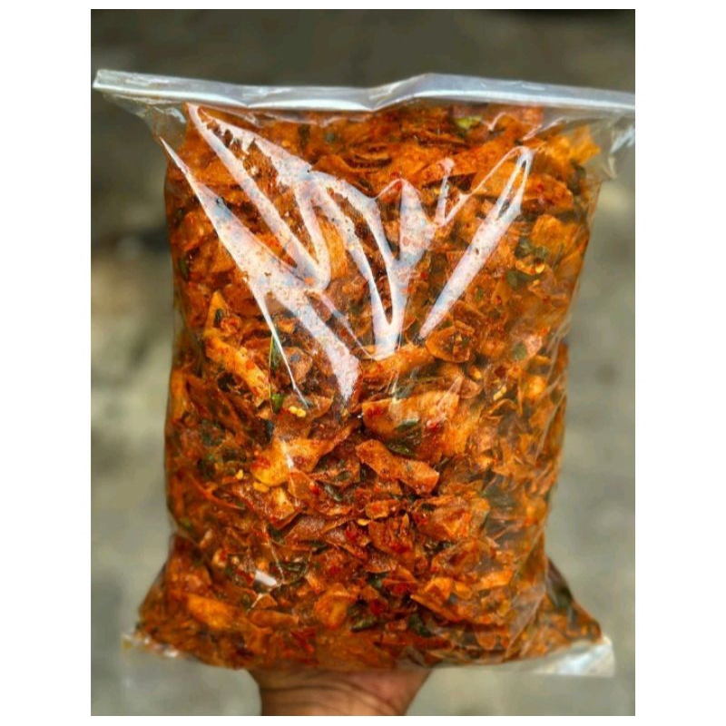 

keripik singkong pedas gurih rasa daun jeruk 1 kg