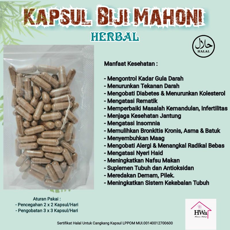 

Kapsul Biji Mahoni Herbal Diabetes dan Kolesterol isi 100 Kapsul