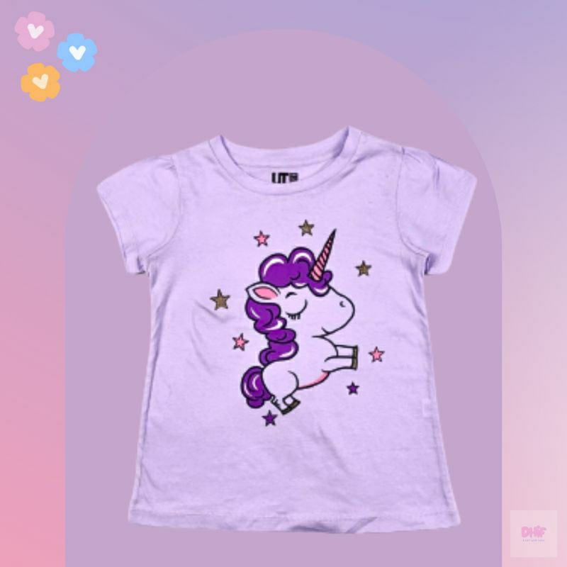 kaos anak perempuan - kaos branded - kaos anak cewek - tshirt uniqlo kids - dhif store