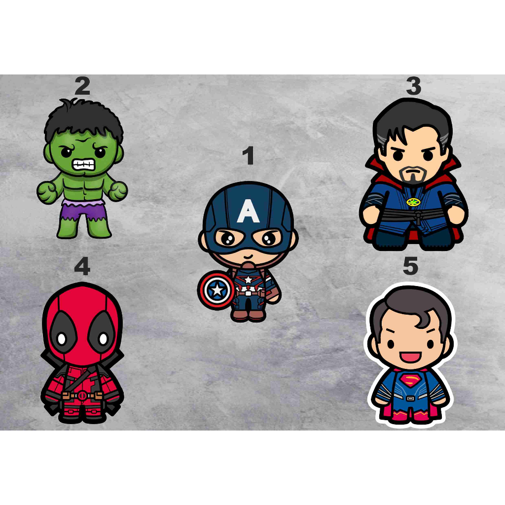 

STICKER AESTHETIC SUPERHERO MARVEL- STICKER PACK BRAND LOGO, LAPTOP, TUMBLER, CASE HP, HELM, MOTOR
