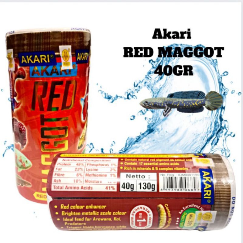 Makanan ikan louhan arwana AKARI AA RED MAGGOT 40gr