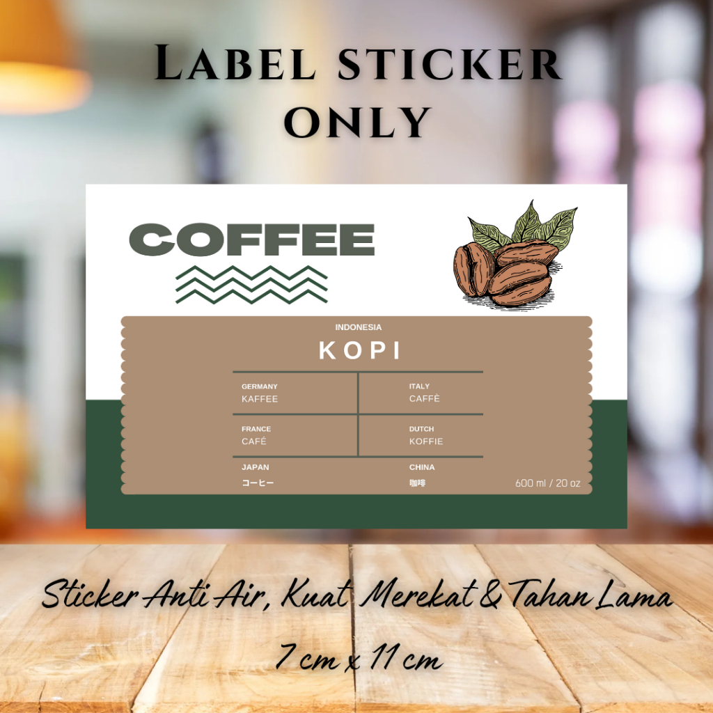 

Stiker Label Makanan Kemasan Kopi Gula Teh