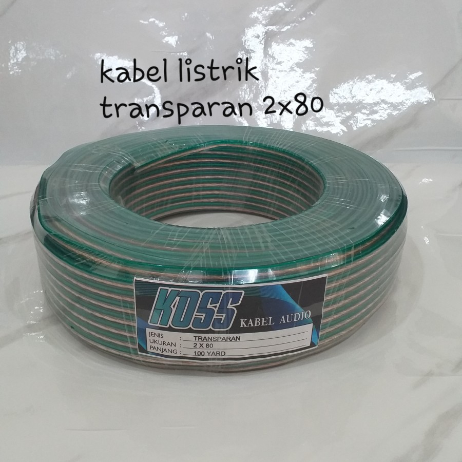 Kabel Listrik Transparan 2x80 Kabel Audio Kabel Serabut 100 METER**