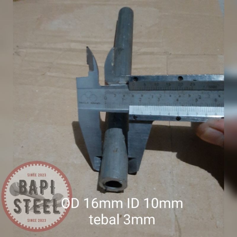 pipa besi seamless OD 16mm ID 10mm