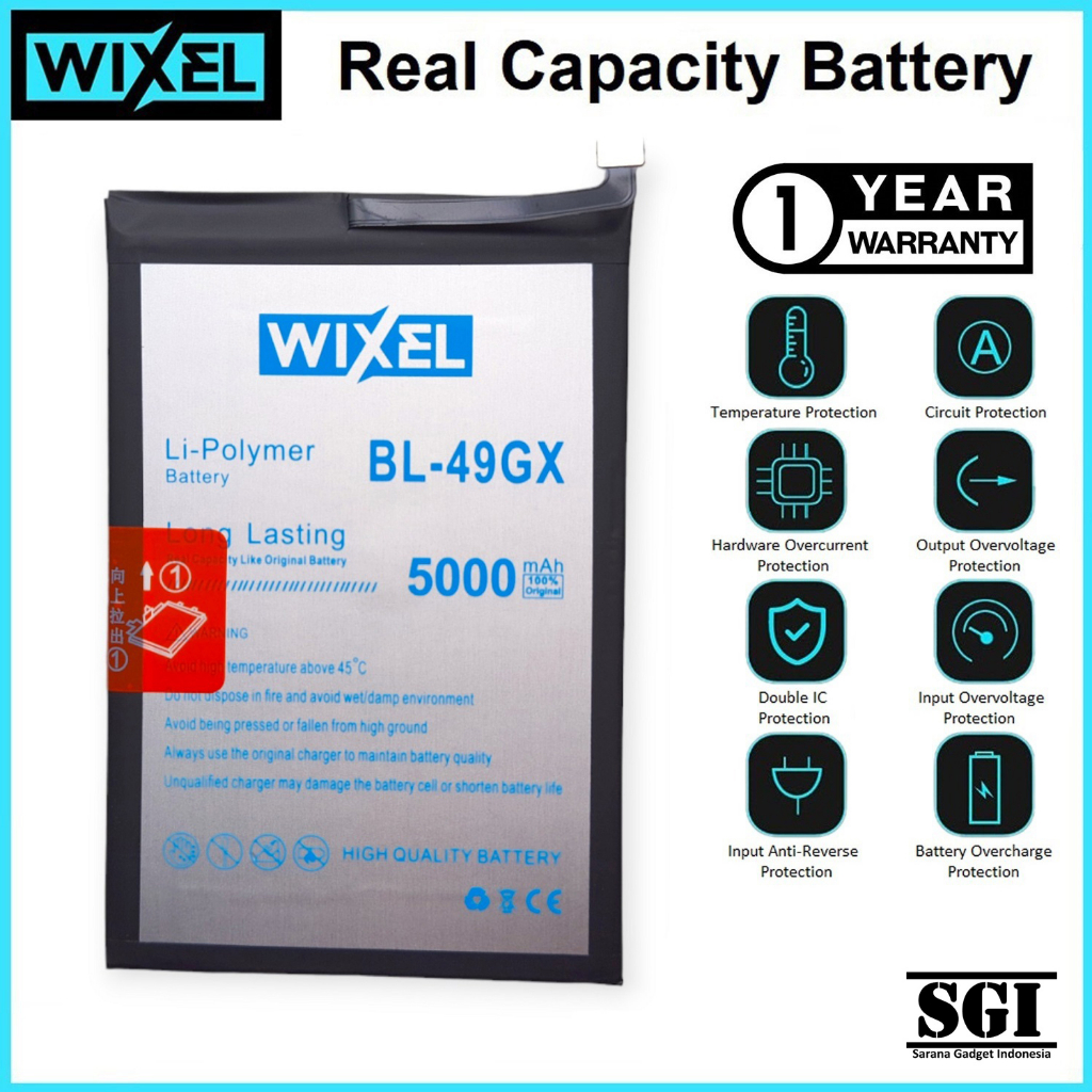 WIXEL Baterai BL-49GX BL49GX Infinix Smart 5 X657 X657B X657C Note 7 Lite X656 Note 7 X690 X690B Note 10 X693 Hot 11S X6812 X6812B Batre Double Power Batrai Battery Original HP Handphone Ori Dual