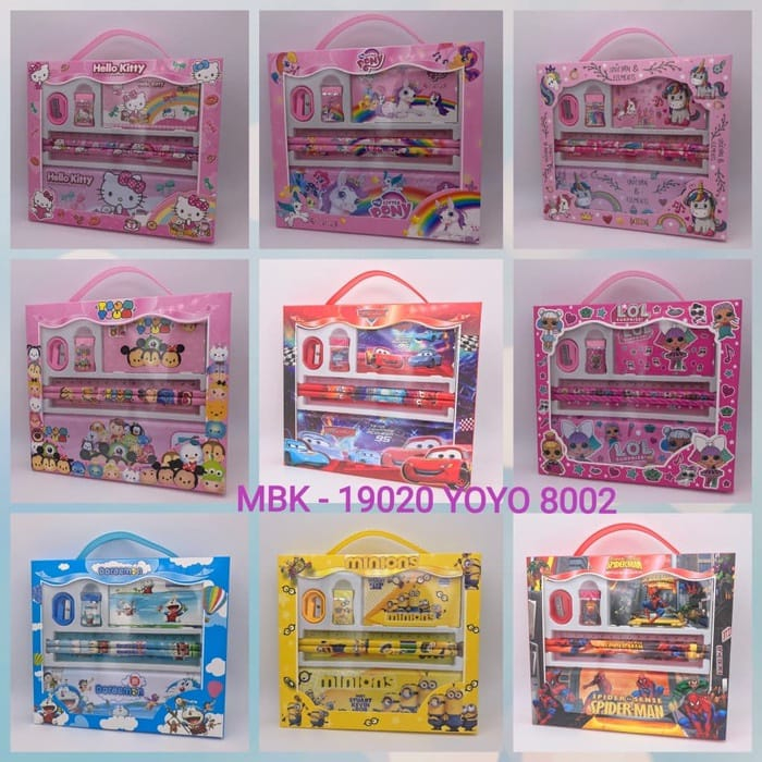 

STUDYSET KARAKTER ANAK/TEMPAT PENSIL SET KARAKTER LUCU XDA - YOYO 8002A