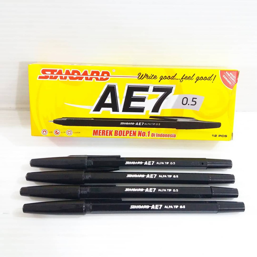Pena standard hitam AE7 harga grosir (pedagang)