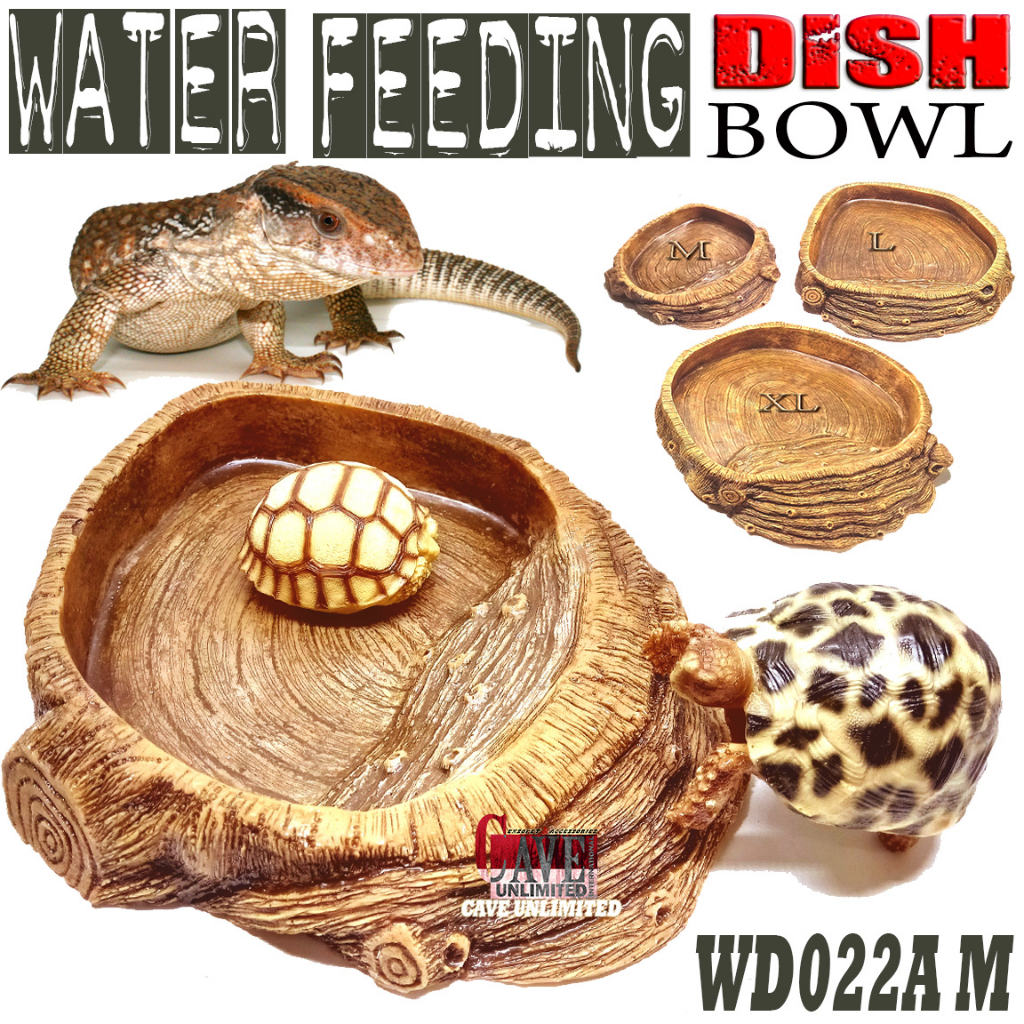 WD022A WATER DISH RAMP BOWL FEEDINGDISH TEMPAT MAKAN MINUM BERENDAM REPTILE KURA SULCATA PARDALIS PA