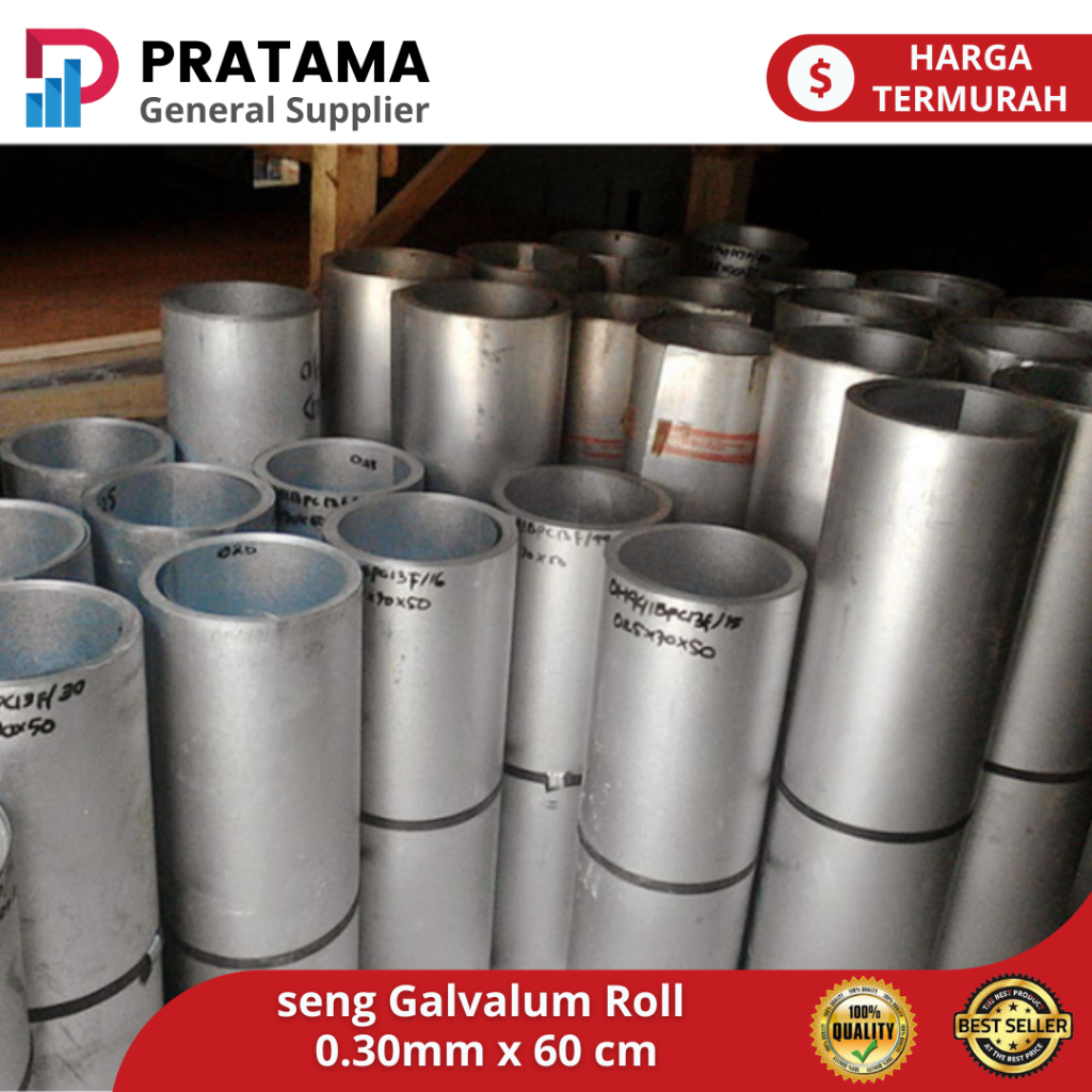 seng Galvalum / Seng Talang / atap Roll 0.30mm x 60 cm Plat Sheet / SURABAYA