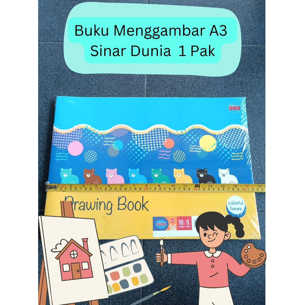 

BUKU GAMBAR A3 10 LEMBAR MEREK SINAR DUNIA 1 PAK ISI 5 BUKU GAMBAR