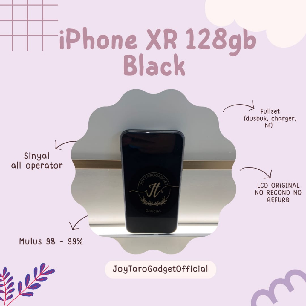 iPhone Xr 128gb Black Fullset Lcd Original  Mulus No Recond No Refurb