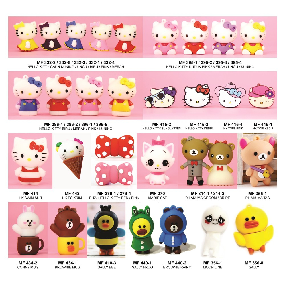 Jualan Grosir - USB Flashdisk Unik Karakter Rubber / Kapasitas Penyimpanan 8GB 16GB 32GB 64GB / Orig