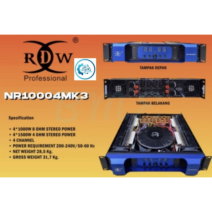 POWER Amplifier RDW NR1004 MK3 4CHANNEL ORIGINAL nr 1004 mk3