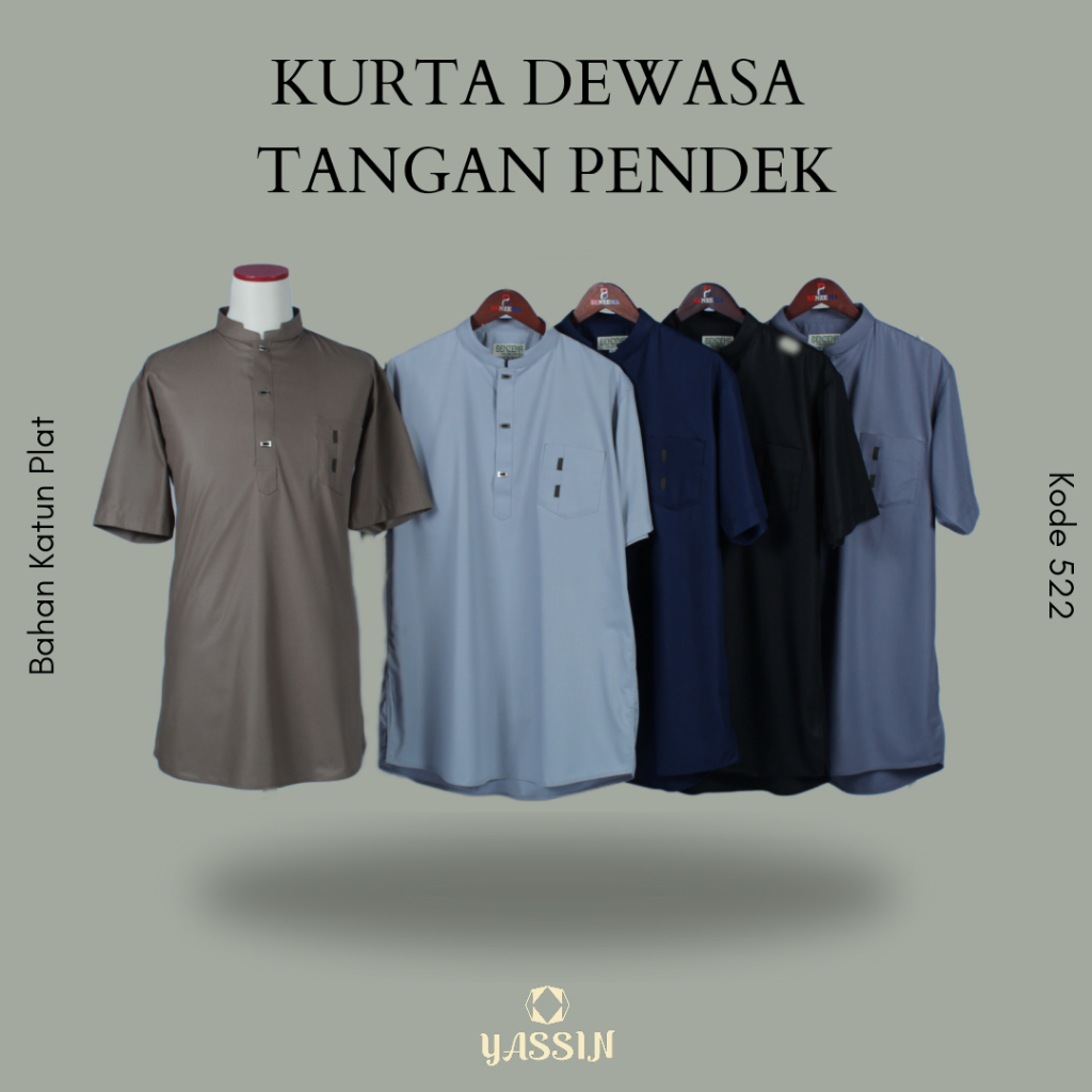 522 Koko Kurta Lengan Pendek / Baju Koko Lengan Pendek / Baju Koko Kurta Dewasa / Kurta Dewasa / Kur