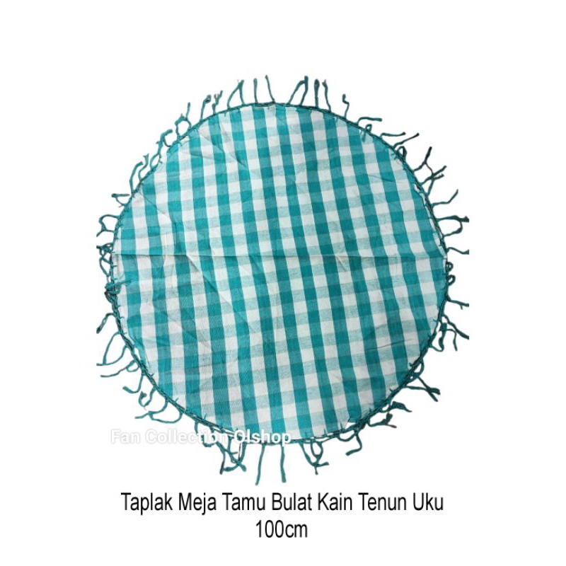 Taplak Meja Tamu Tenun Kain Bulat 100cm/1meter Rumbai Minimalis Mewah Teras