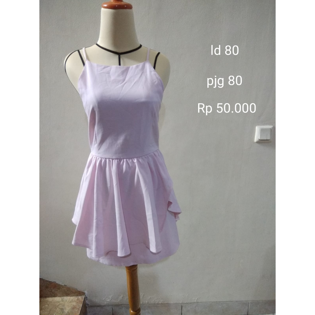 Dress Wanita Pink Pastel