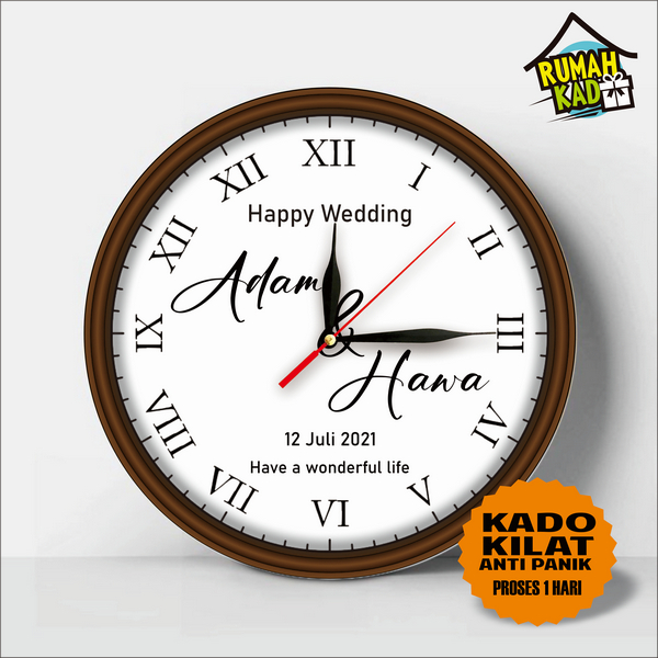 Kado Hadiah Pernikahan Jam Dinding Custom Murah, Kado Wedding, Kado Nikah, Hadiah Pernikahan Sahabat