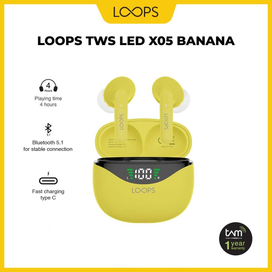 LOOPS TWS LED X05 TWS BLUETOOTH - Banana