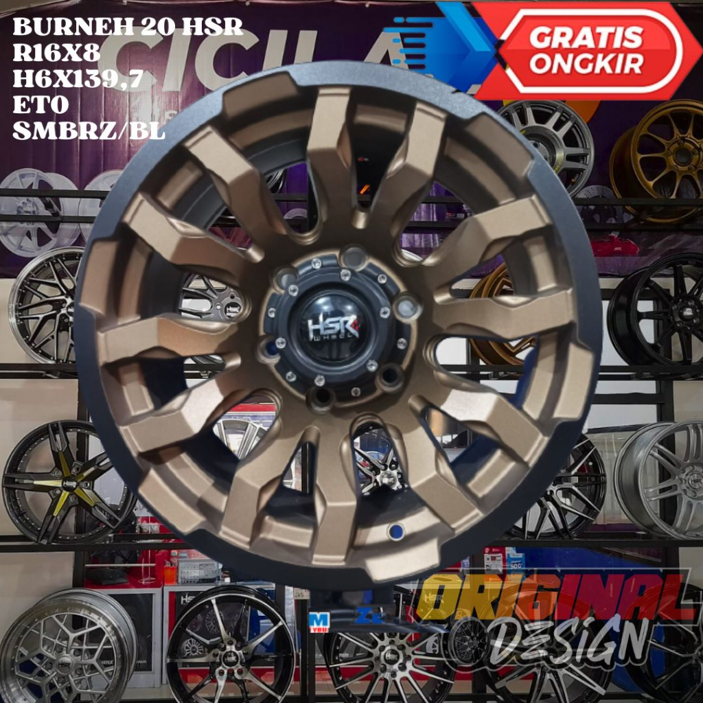Velg Mobil Ring 16 HSR BURNEH R16 Untuk Pajero , Triton , DMAX , Ranger