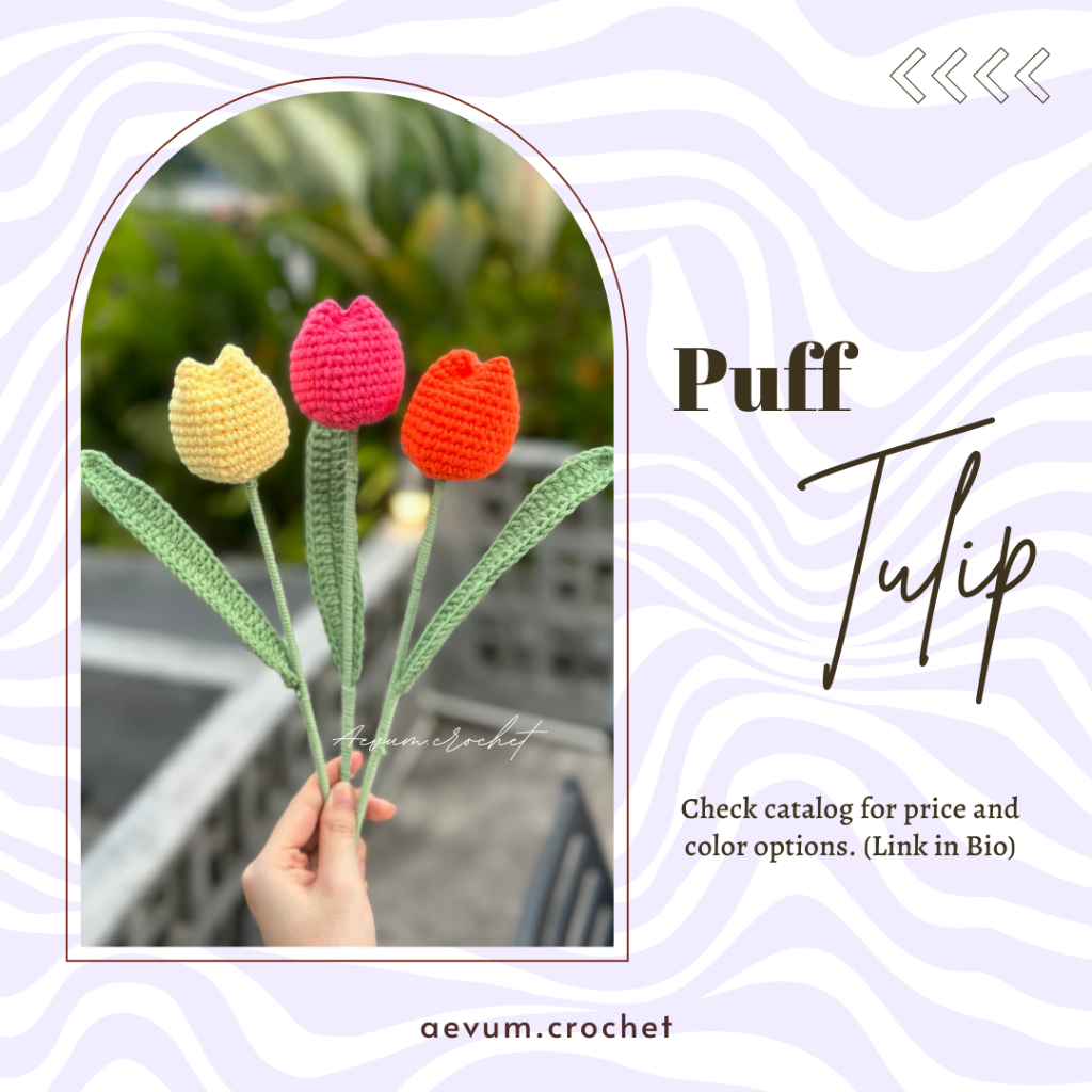 Tulip Flower / Bunga Tulip/ Crochet Flower / Crochet Flower Tulip/ Forever Flower / Bunga Unik / Bun