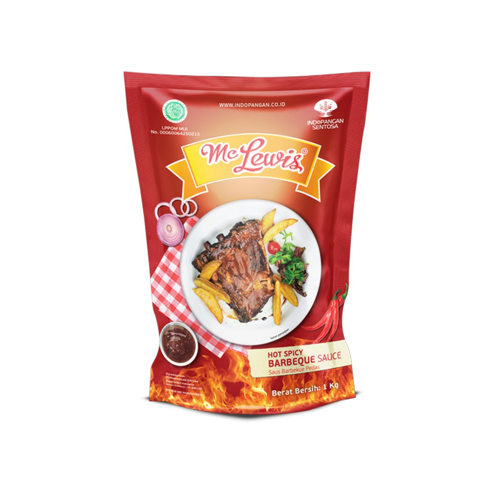 

MC LEWIS Saus Hot Bbq 1kg - Saus Bbq Pedas