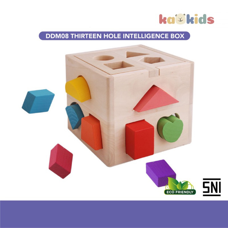 KAOKIDS Thirteen Hole Intelligence Box / Mainan Edukasi Anak / Mainan Balok / Busy Cube