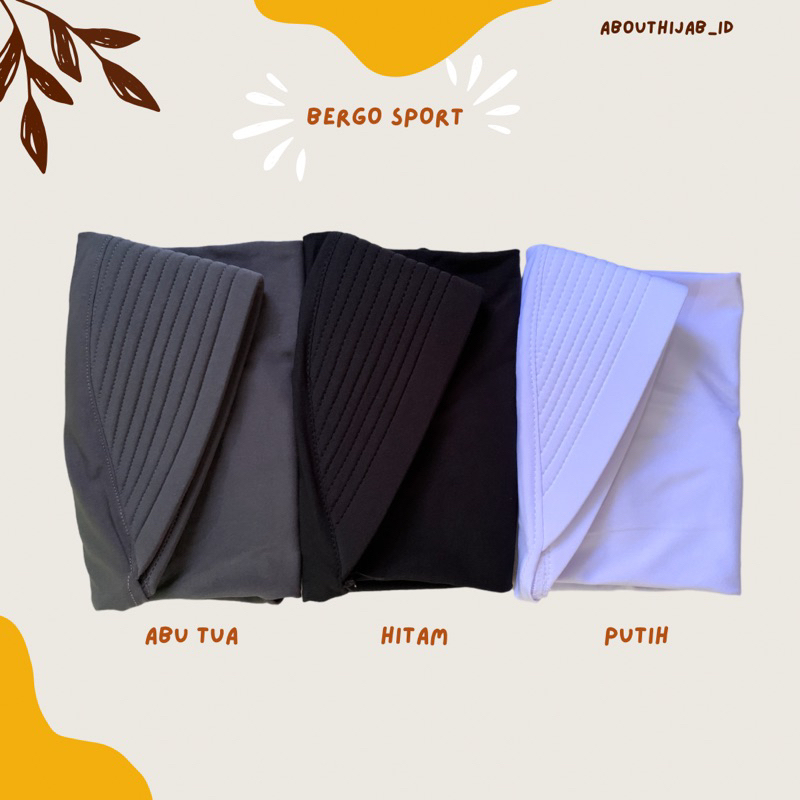 HIJAB SPORT / HIJAB INSTAN / BERGO SPORT / HIJAB BERGO SPORT JERSEY / KERUDUNG OLAHRAGA / MURAH / BEST SELLER-Hitam sport