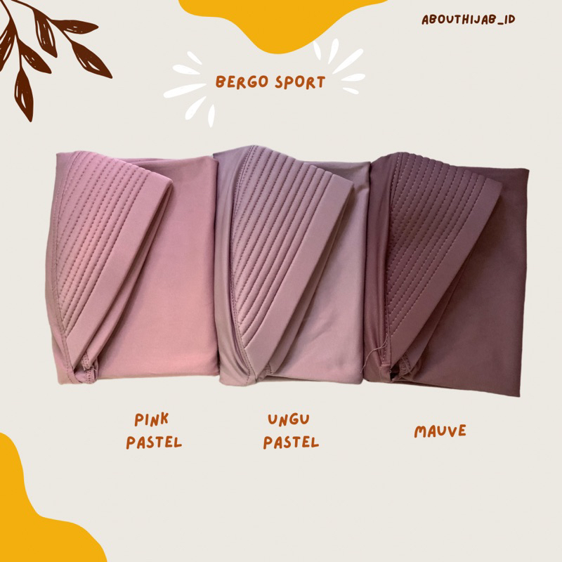 HIJAB SPORT / HIJAB INSTAN / BERGO SPORT / HIJAB BERGO SPORT JERSEY / KERUDUNG OLAHRAGA / MURAH / BEST SELLER-Mauve sport